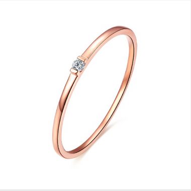Rose Gold Solitaire Diamond Ring