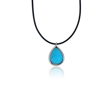 Teardrop Turquoise Pendant Necklace