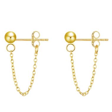 Stylish Gold Chain Stud Earrings