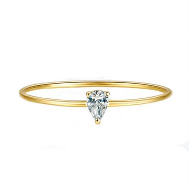 Pear Cut Moissanite Gold Ring