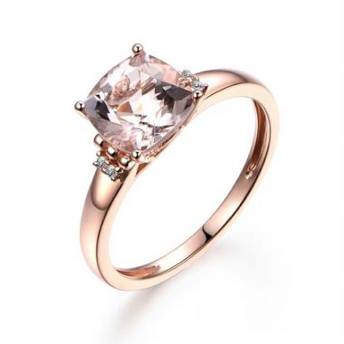 Rose Gold Morganite & Diamond Ring