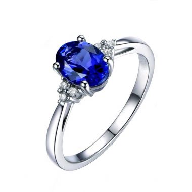 Sapphire Diamond White Gold Ring