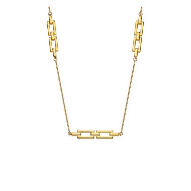 Rectangular Segmented Link Chain Necklace