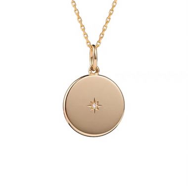 Engraved Customizable Disc Pendant Necklace