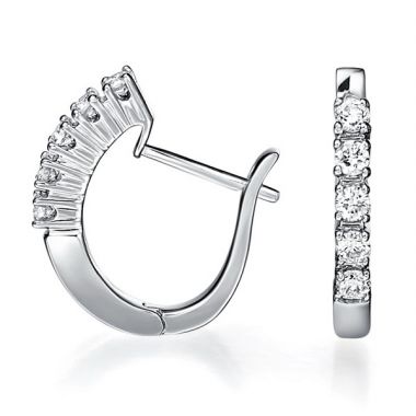 White Gold Diamond Hoop Earrings