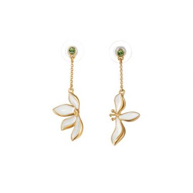 Lotus Petal Split Asymmetrical Drop Earrings
