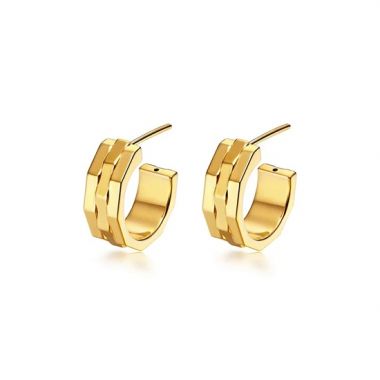 Wide Pattern Hoop Earrings