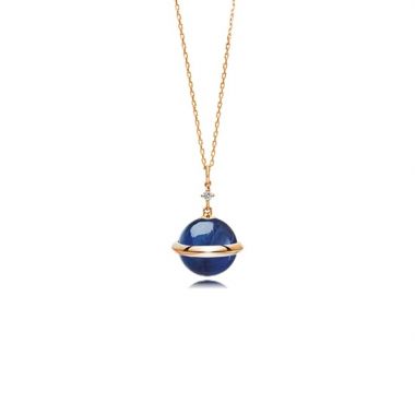 Saturn Round Geometric Pendant Necklace