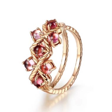 Rose Gold Rubellite Ring