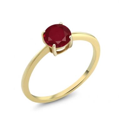 Round Ruby Gold Ring