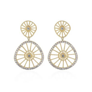 Hollow Lemon Slice Zircon Earrings