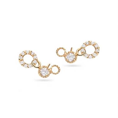 Asymmetric Circle Diamond On-ear Earrings