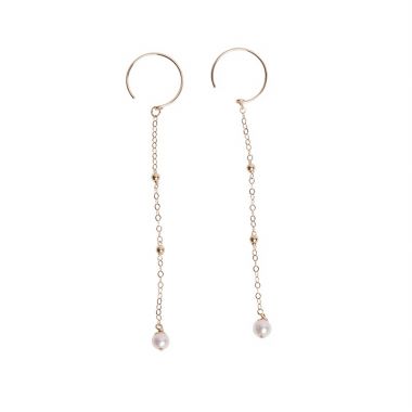 Long Chain Pearl Earrings