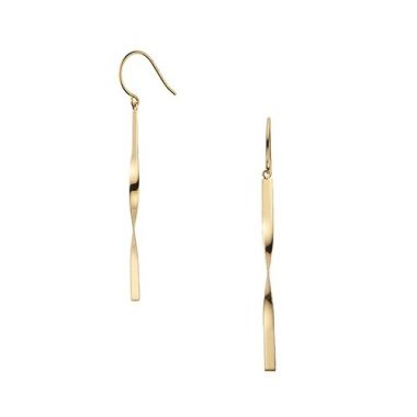 Single Twist Slim Drop Hook Earrings