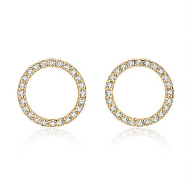 Circle Zircon Stud Earrings