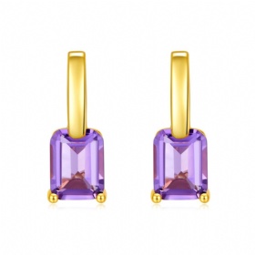 Amethyst U-Shaped Earrings