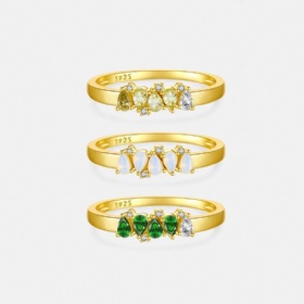 Teardrop Gemstones Ring