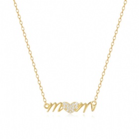“mom” Diamond Pendant Necklace