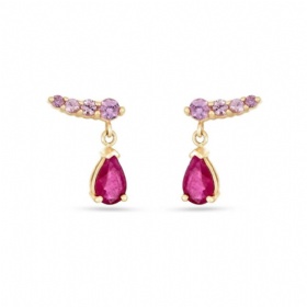 Colored Gemstone Teardrop Dangling Earrings
