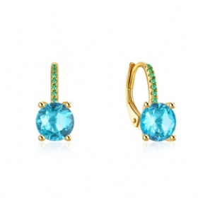 Two-tone Zircon Hoop Earrings
