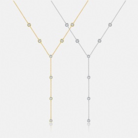 Y-shaped Tassel Diamond Necklace
