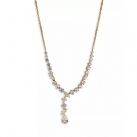 Geometric CZ Lariat Necklace