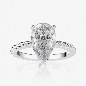 Teardrop Diamond Twist Solitaire Ring