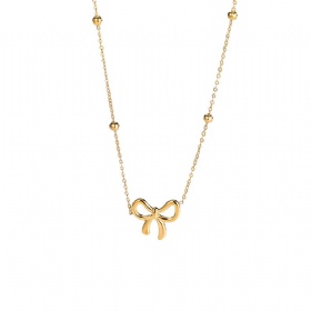 Bowknot Bead Station Necklace