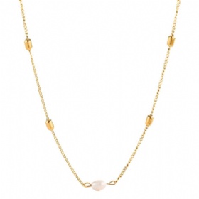 Pearl Bead Station Necklace