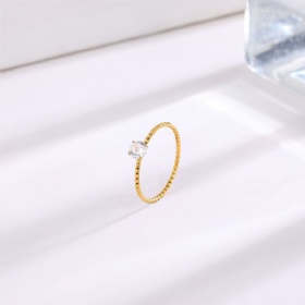 Twisted Diamond Solitaire Ring