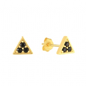 Black Onyx Triangle Studs