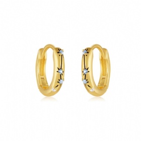 Starry Sky Zirconia Hoop Earrings