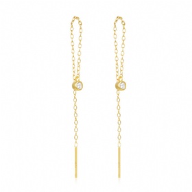 Solitaire Threader Earrings