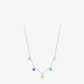 Colorful Heart Charm Enamel Necklace