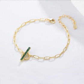 OT Buckle Emerald Bracelet