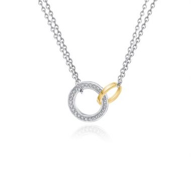 Interlocking Round Cubic Zirconia Necklace