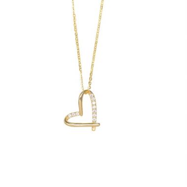 Heart-Shaped Diamond Pendant Necklace