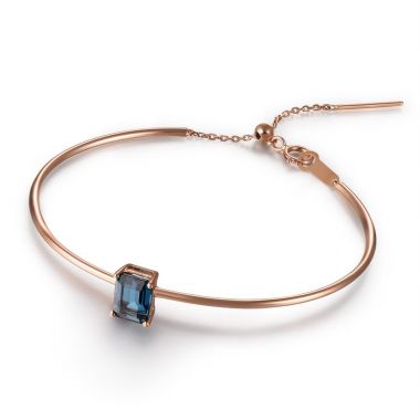 Blue Topaz Rose Gold Bangle